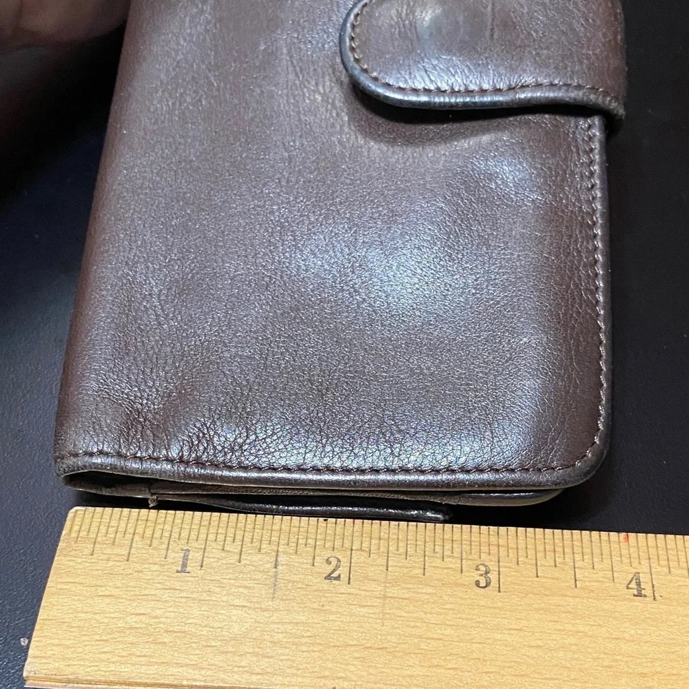 Fossil vintage brown Leather checkbook Wallet
